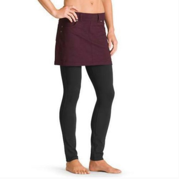 Athleta Legging Small Bettona Classic Mini 2 In 1 Tight Style 930137 Plum Black - Picture 1 of 6